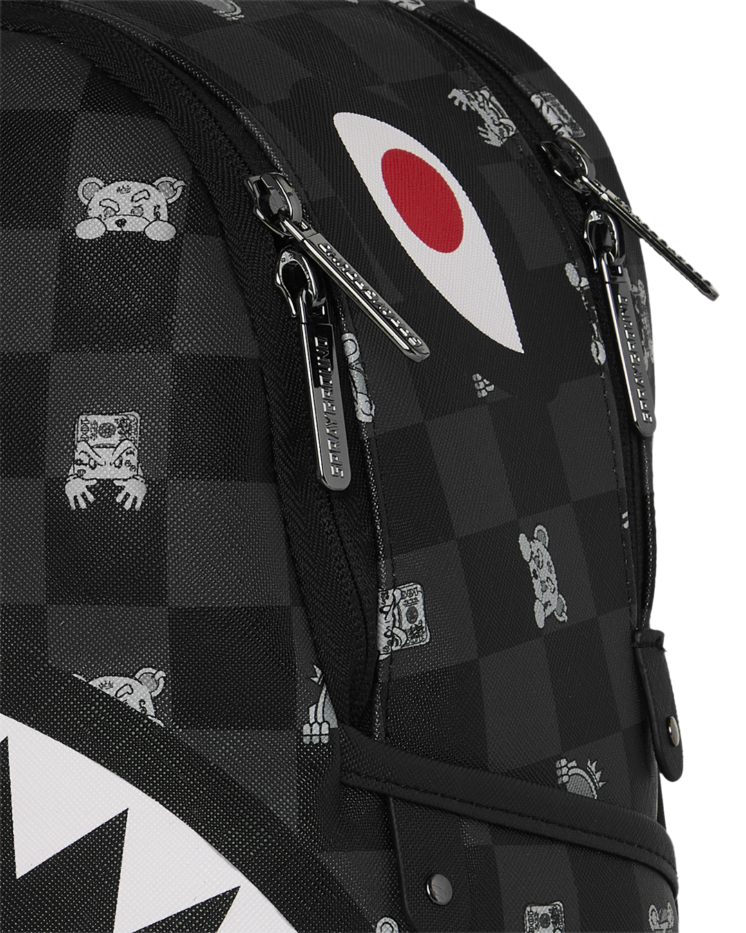 GRAY PEEKING CHARACTER CHECK SAVAGE BACKPACK