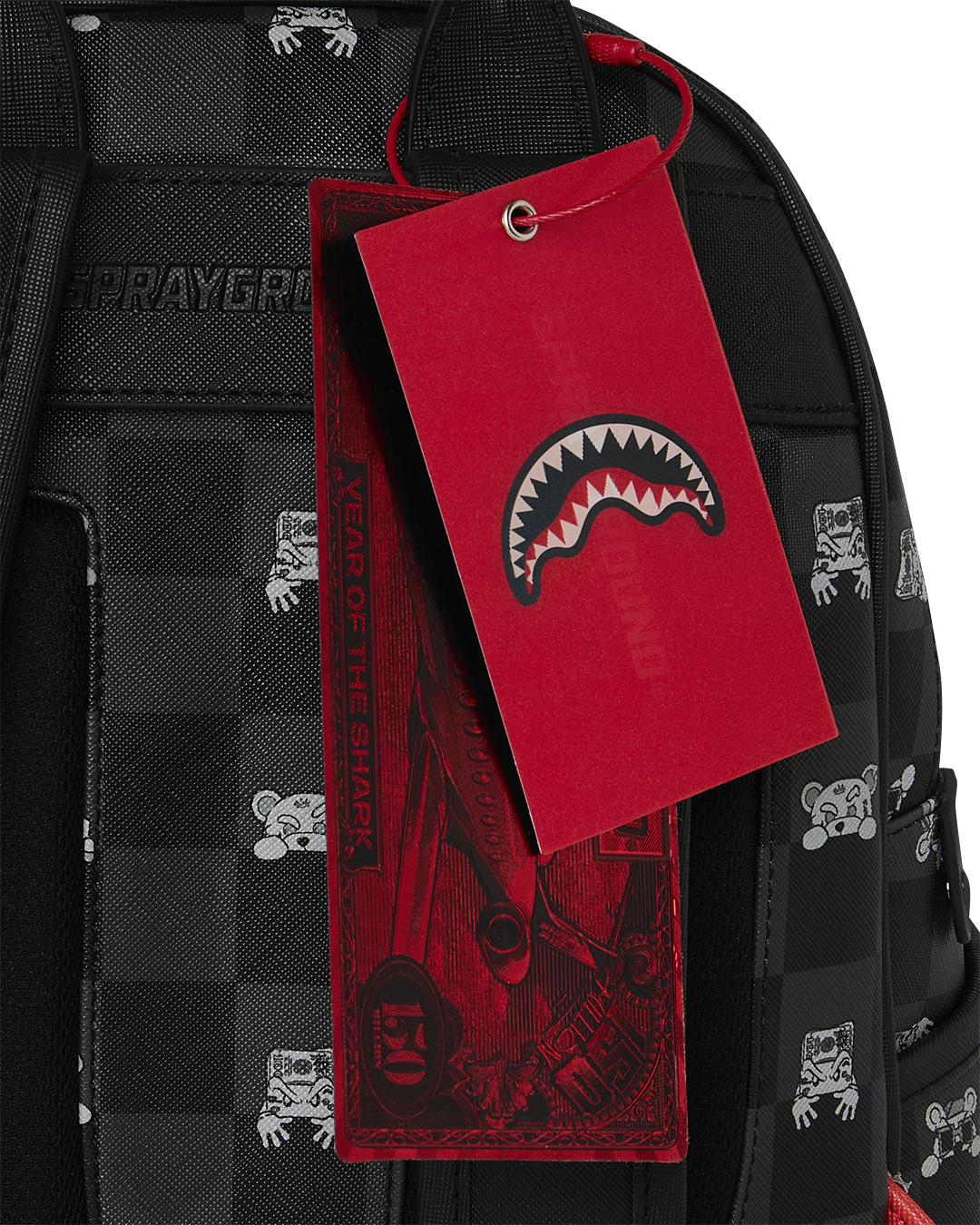 GRAY PEEKING CHARACTER CHECK SAVAGE BACKPACK