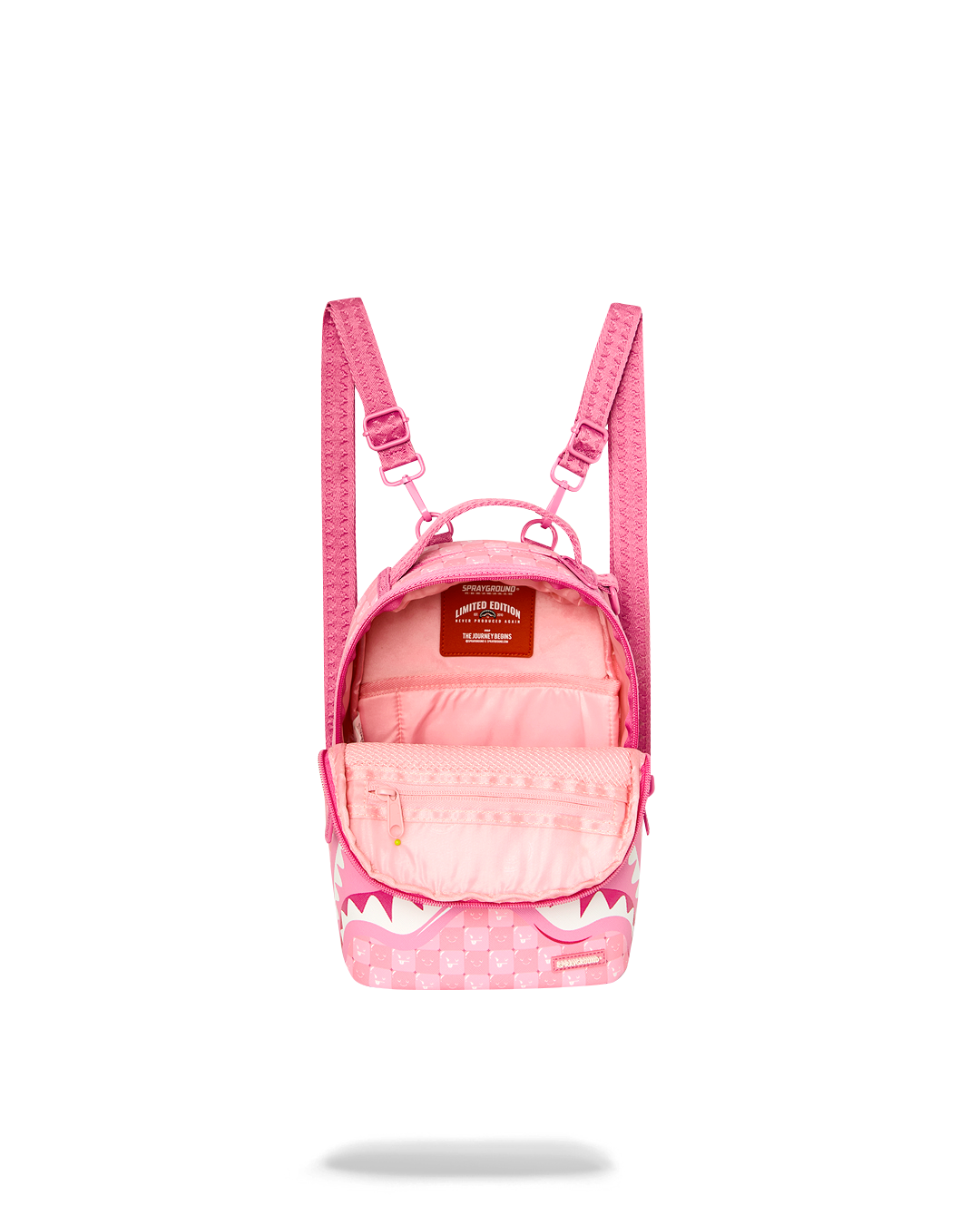 PINK NEW CHECK FACES MINI BACKPACK