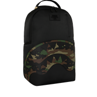 SHARK CENTRAL BLACK NYLON CAMO EMBOSSED SHARK DLXSR BACKPACK