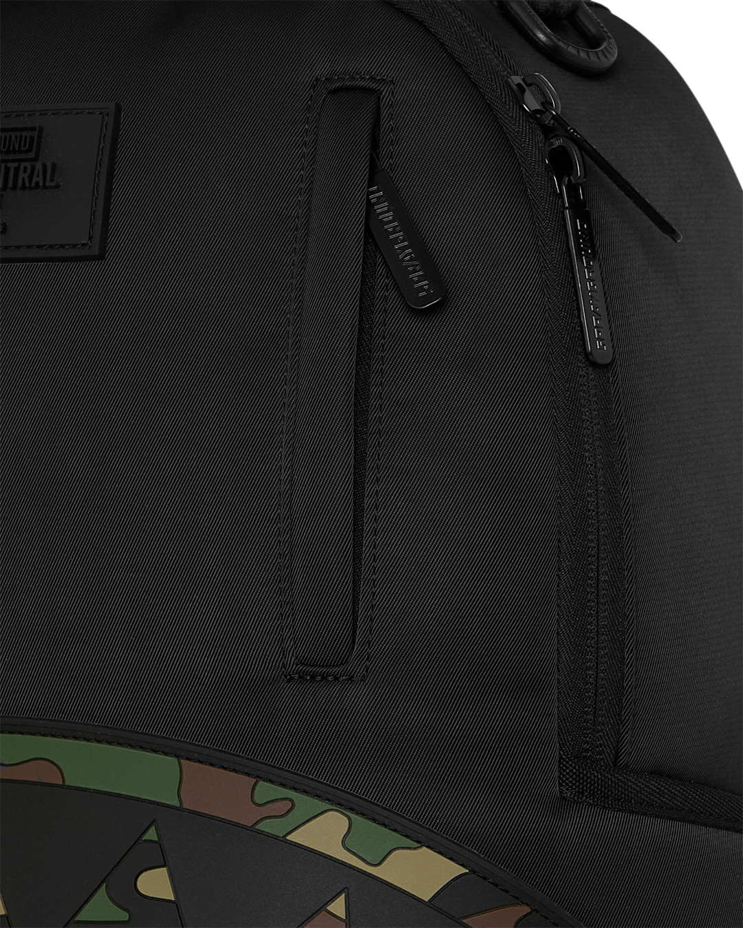 SHARK CENTRAL BLACK NYLON CAMO EMBOSSED SHARK DLXSR BACKPACK