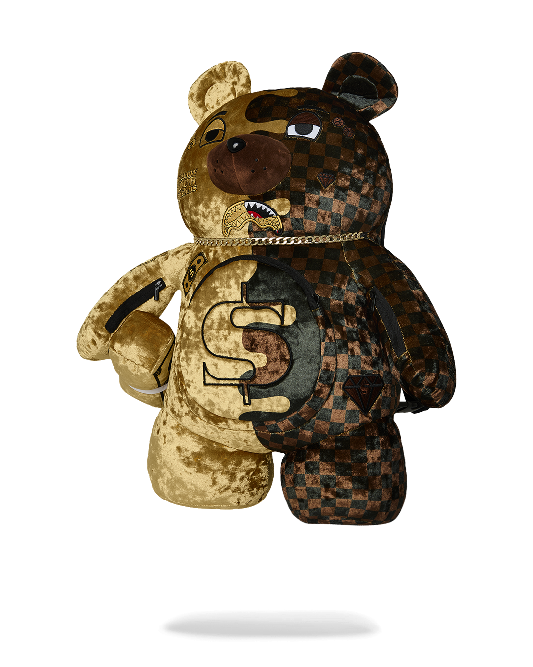 SHARKS IN PARIS GOLD DRIP MONEYBEAR BACKPACK