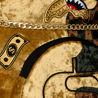 SHARKS IN PARIS GOLD DRIP MONEYBEAR BACKPACK
