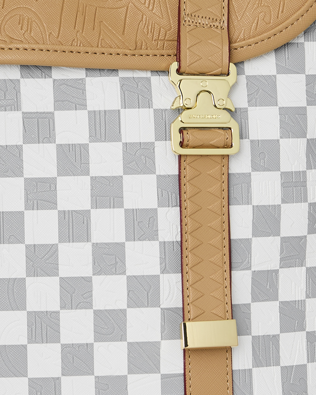 EMBOSSED CREAM CHECK MONTE CARLO BACKPACK