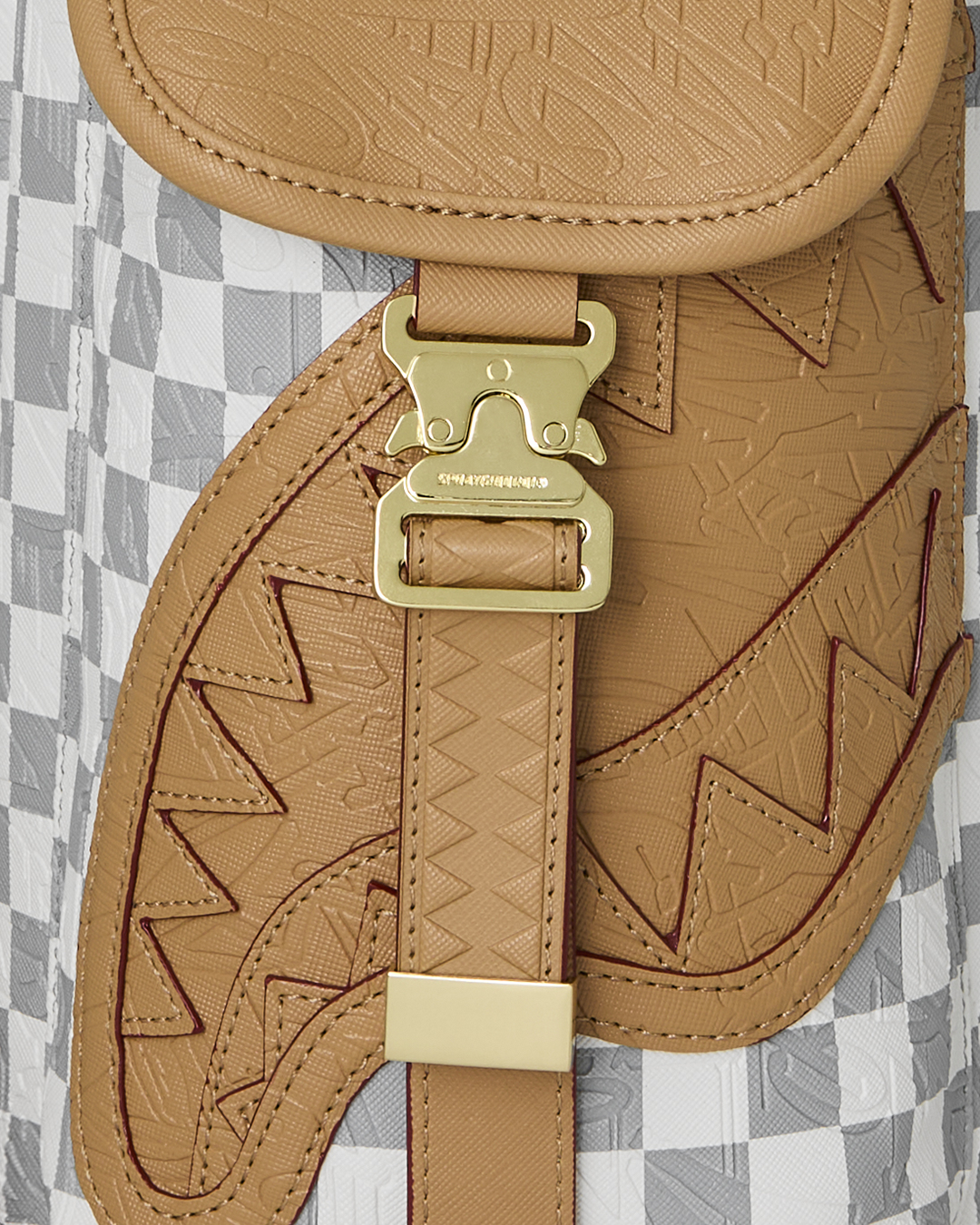 EMBOSSED CREAM CHECK MONTE CARLO BACKPACK