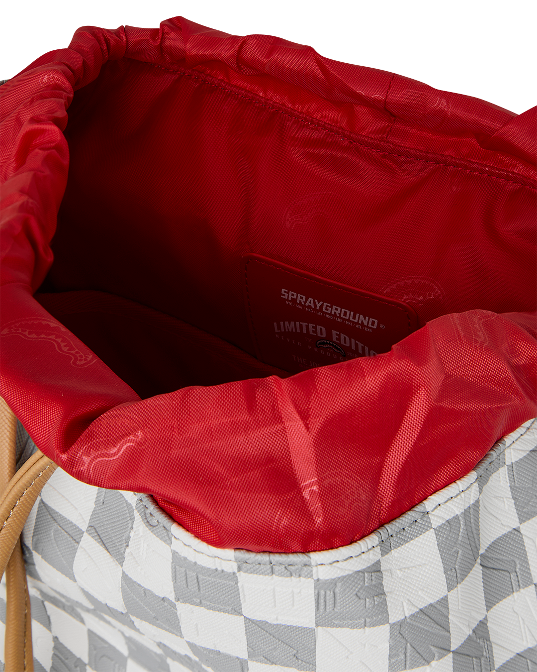 EMBOSSED CREAM CHECK MONTE CARLO BACKPACK