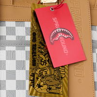 EMBOSSED CREAM CHECK MONTE CARLO BACKPACK