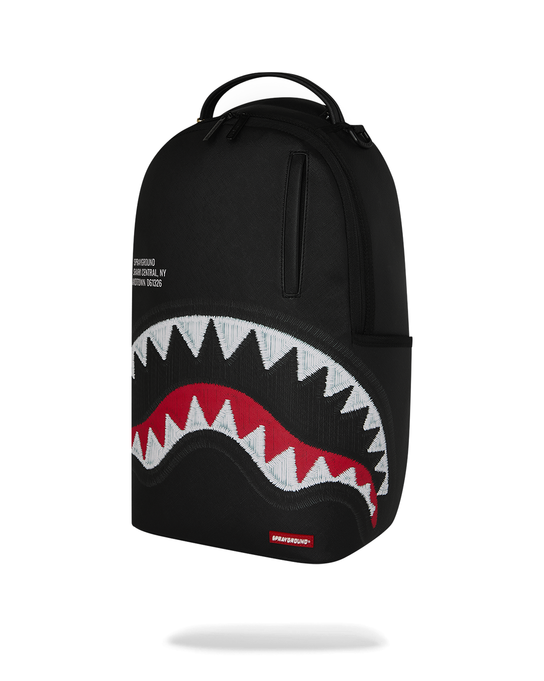 SHARK CENTRAL BLACK EMBROIDERED SHARK DLXSV BACKPACK