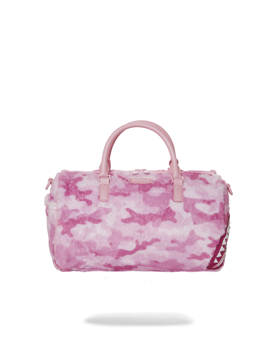 PINK CAMO FAUX FUR MINI DUFFLE