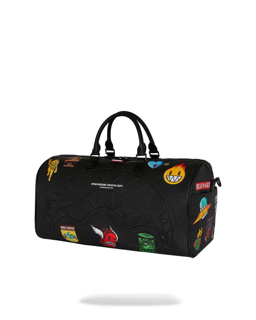 SHARKMOUTH EMBOSSED PATCHES LARGE DUFFLE