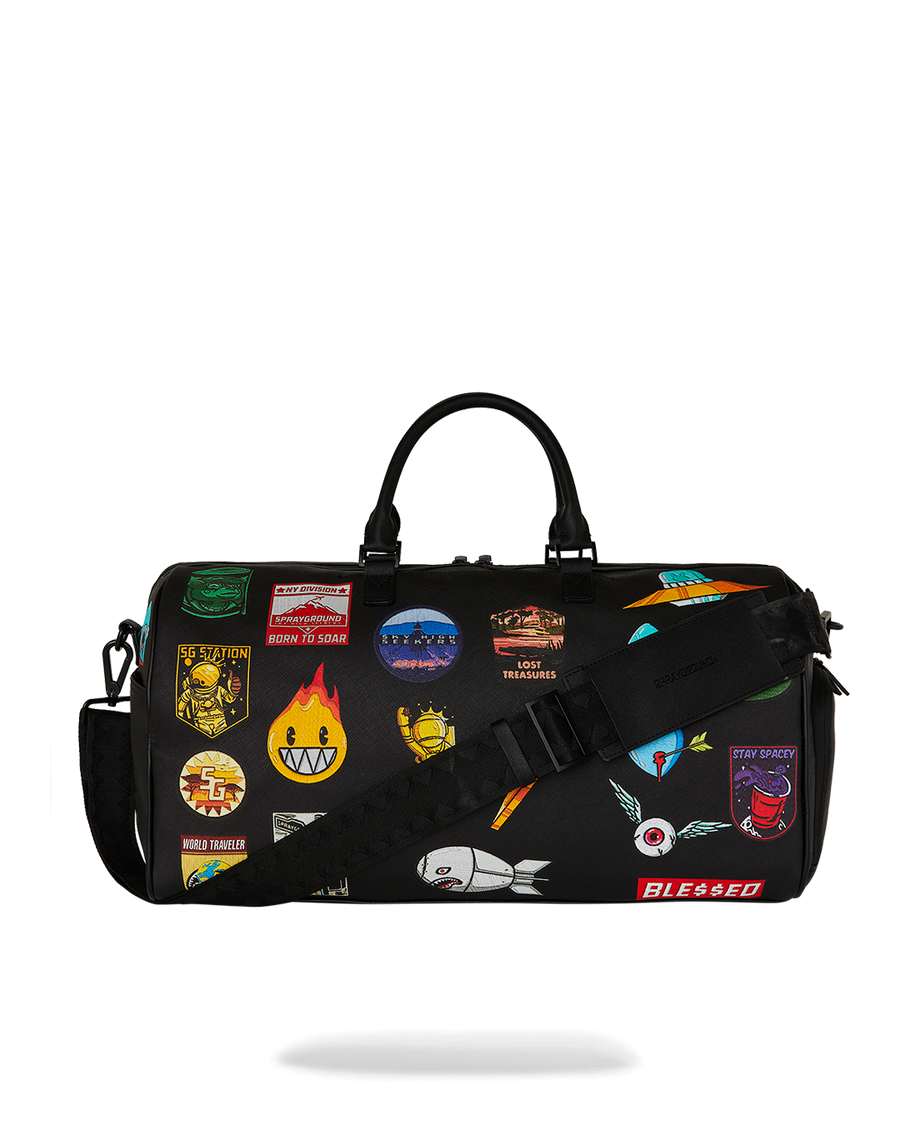 SHARKMOUTH EMBOSSED PATCHES LARGE DUFFLE