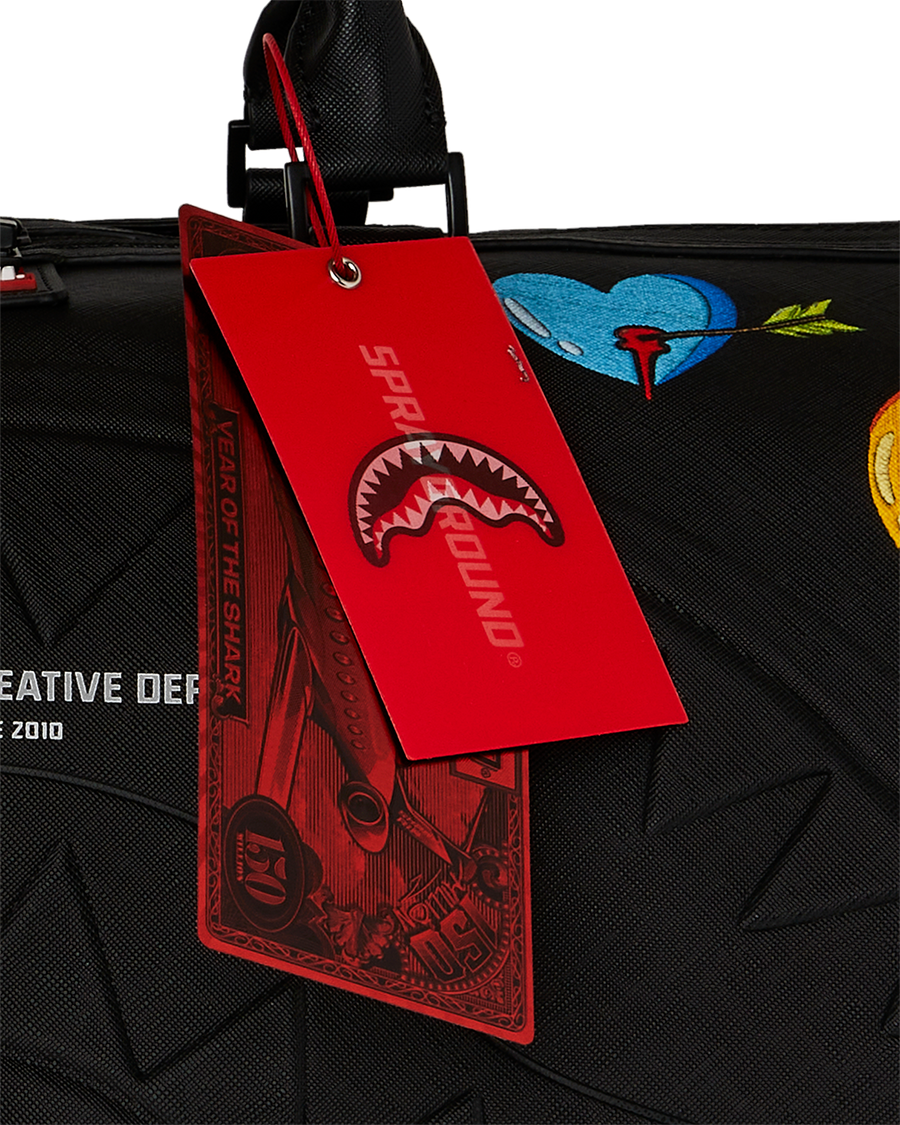 SHARKMOUTH EMBOSSED PATCHES LARGE DUFFLE