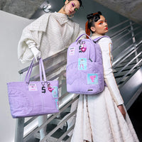 PURPLE DENIM PINK STITCH DLX-BACKPACK