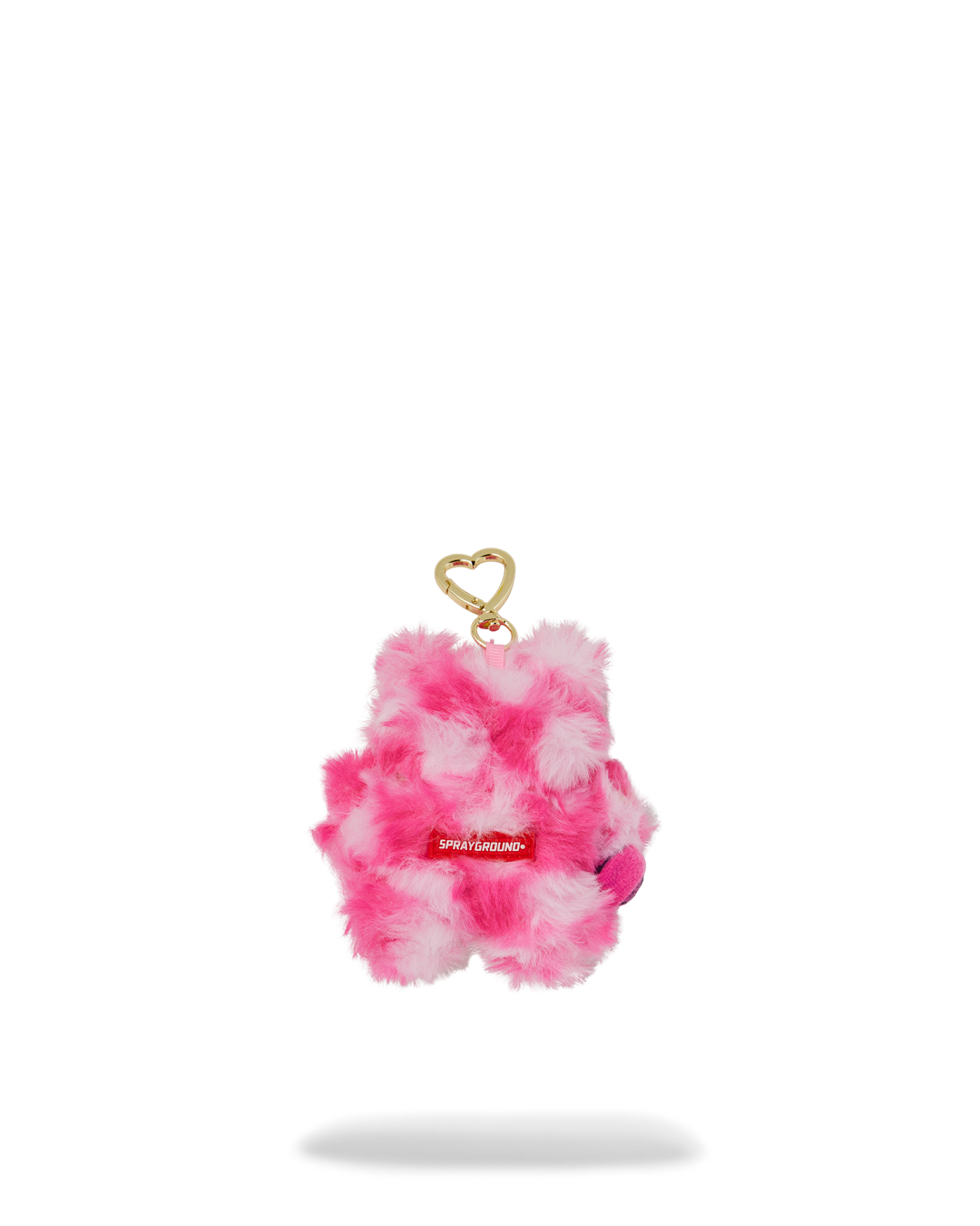 PINK FUR CHECK BEAR KEYCHAIN