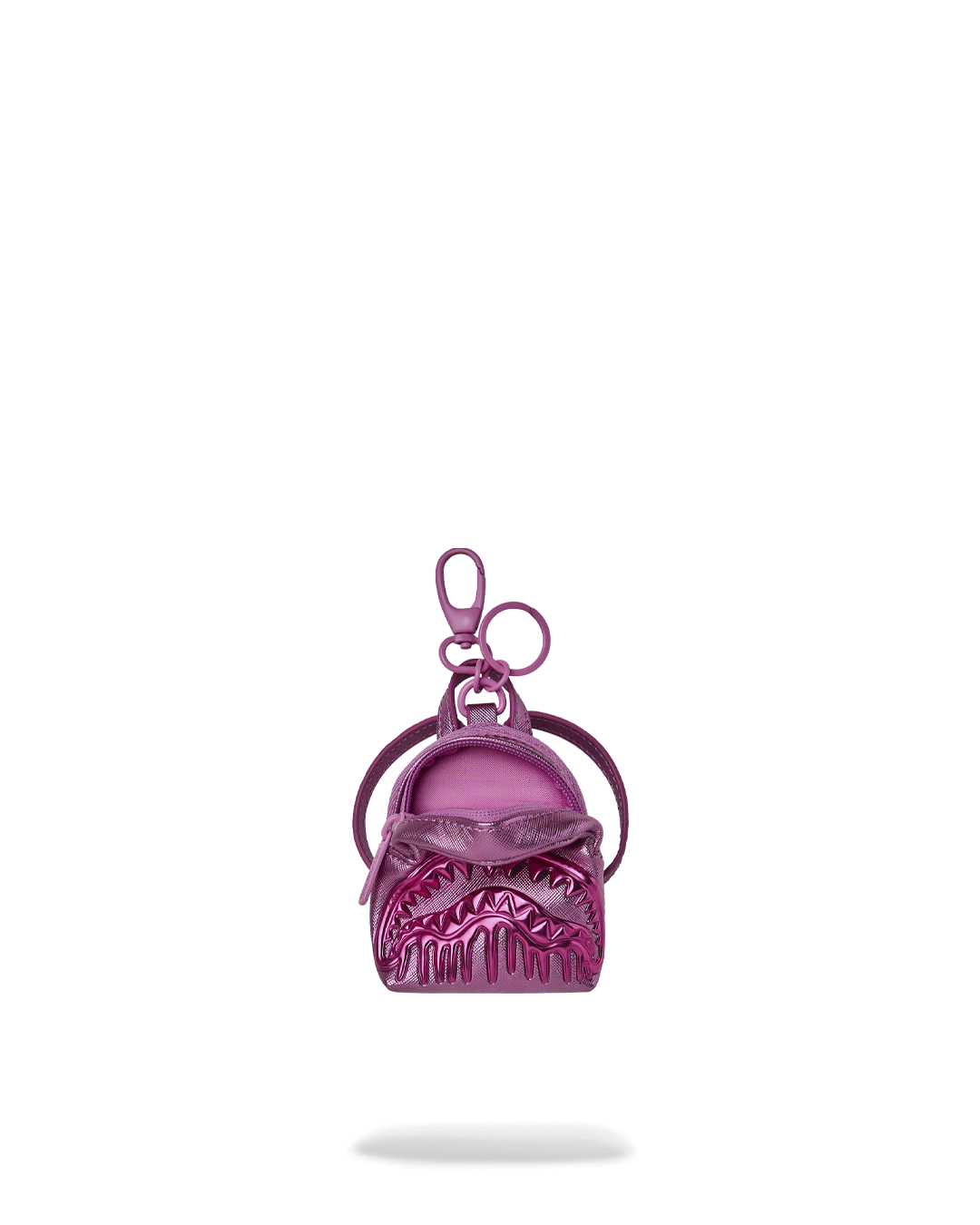 METALLIC PINK METALLIC DRIP BACKPACK KEYCHAIN
