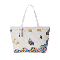SUTTON ROSES BUTTERFLIES CREAM PRISM TOTE