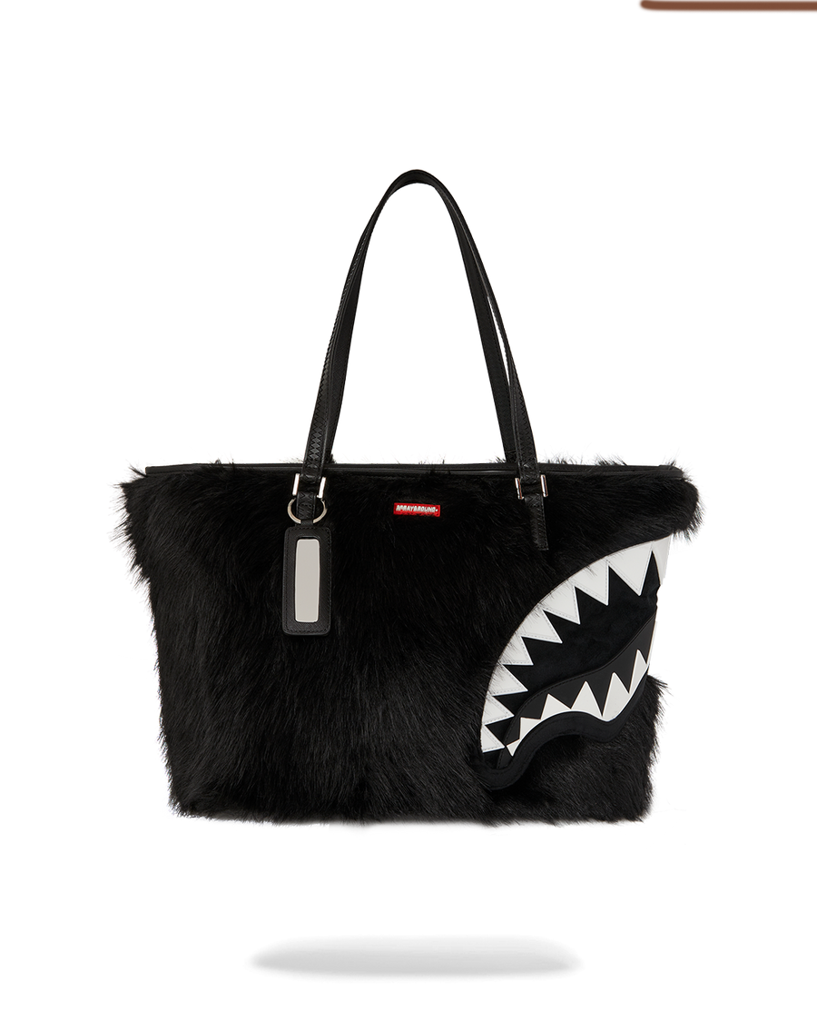 FUR CRAY BLACK TOTE