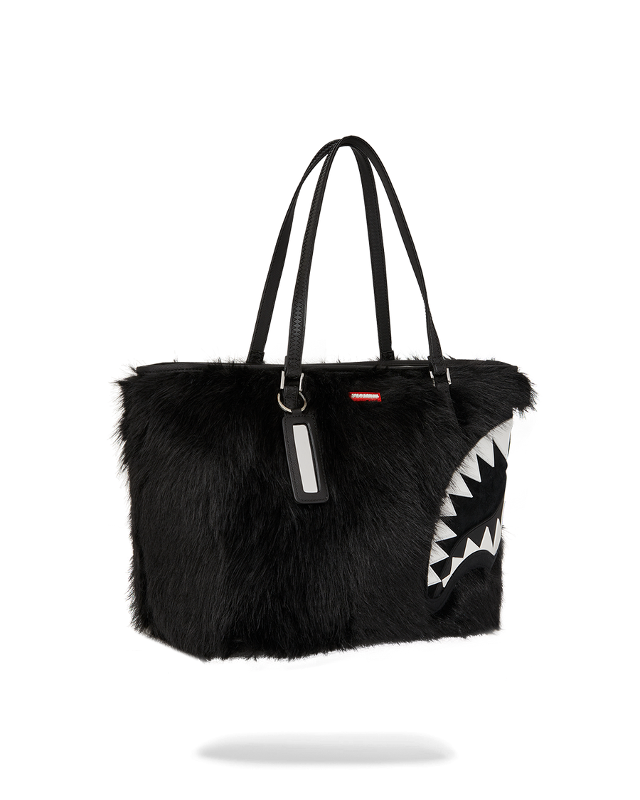 FUR CRAY BLACK TOTE