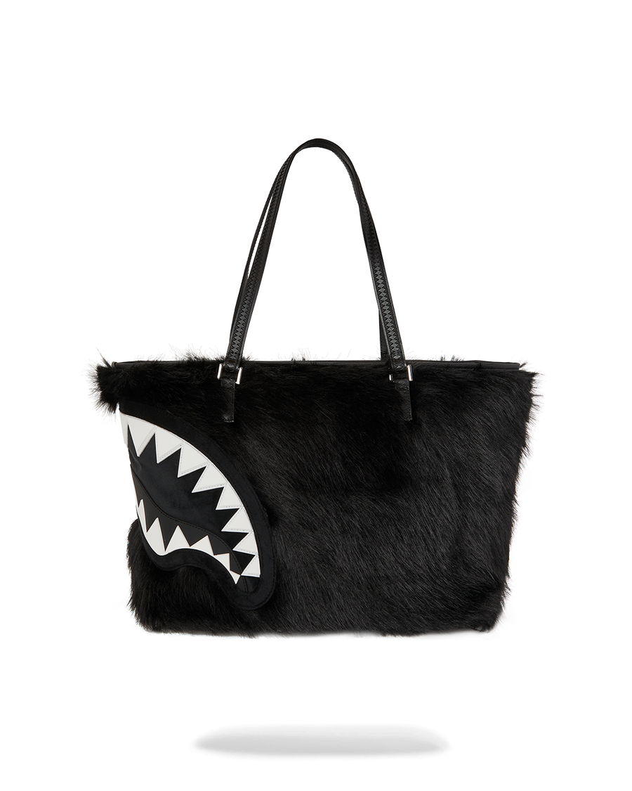FUR CRAY BLACK TOTE