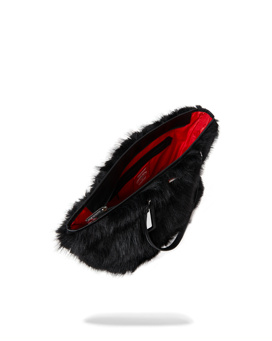FUR CRAY BLACK TOTE