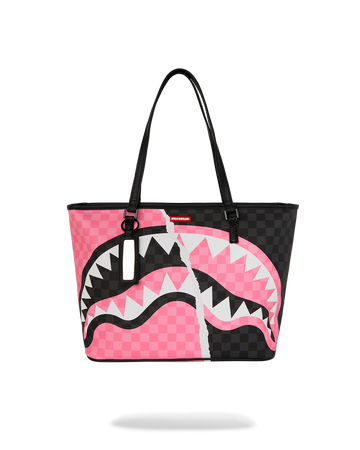 PINK AND BLACK TEAR SIP TOTE