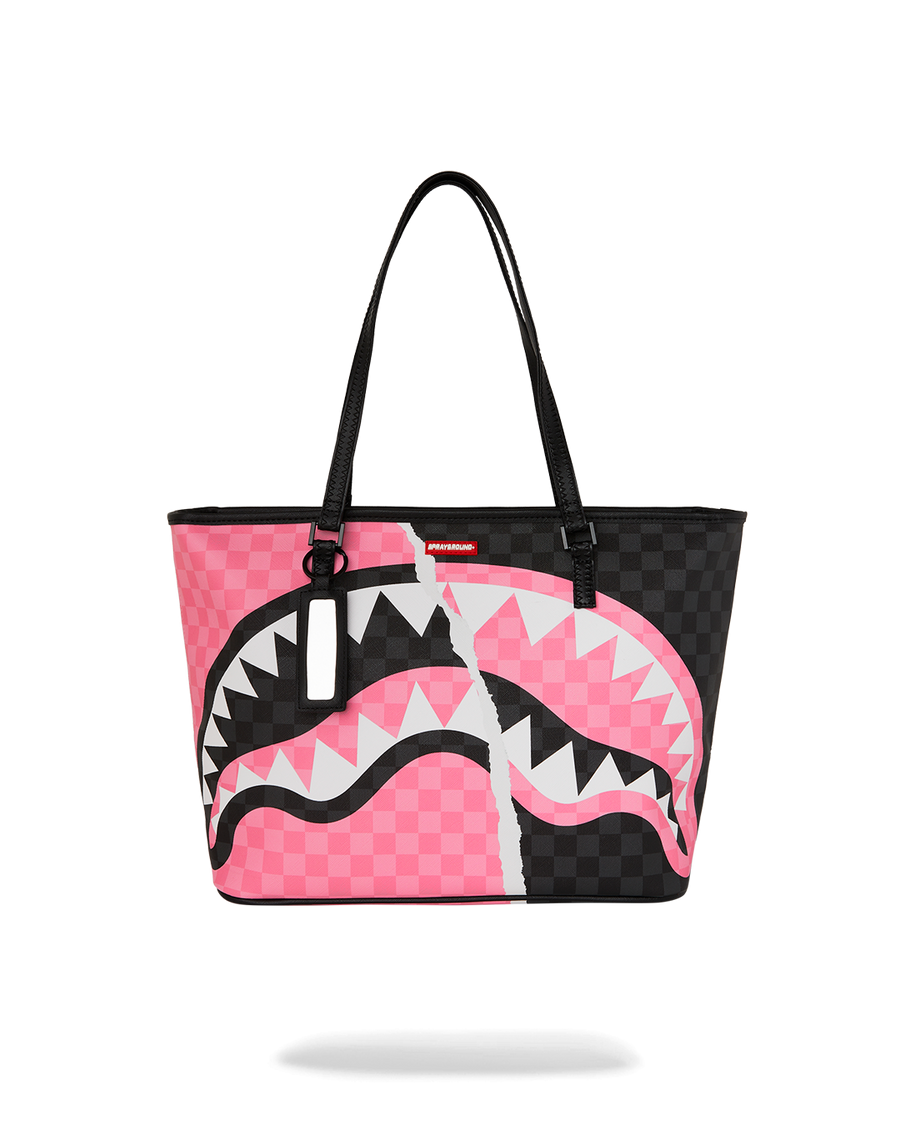 PINK AND BLACK TEAR SIP TOTE