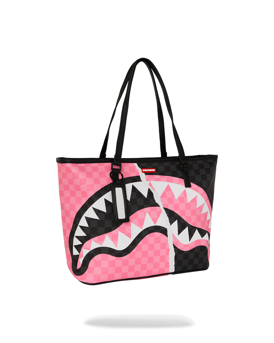 PINK AND BLACK TEAR SIP TOTE