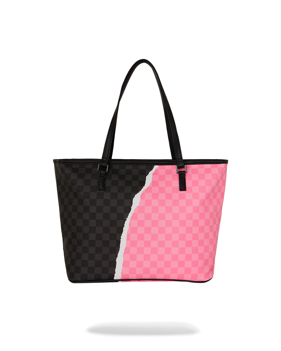PINK AND BLACK TEAR SIP TOTE