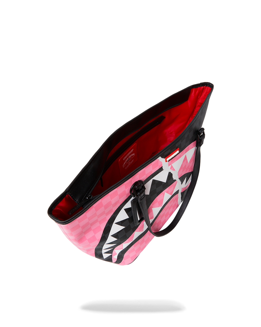 PINK AND BLACK TEAR SIP TOTE