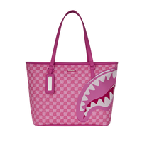 PINK NEW CHECK FACES TOTE