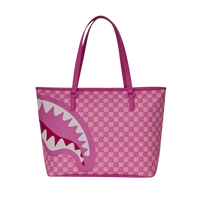 PINK NEW CHECK FACES TOTE
