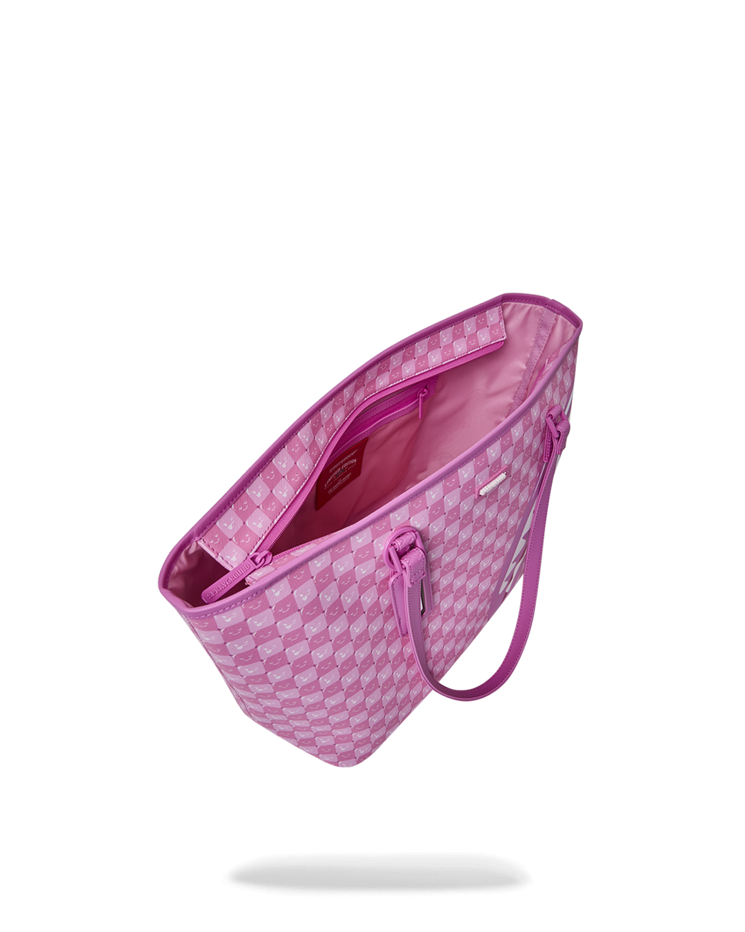 PINK NEW CHECK FACES TOTE