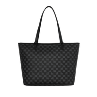 BLACK AND WHITE DRIP CHECK SHARK TOTE