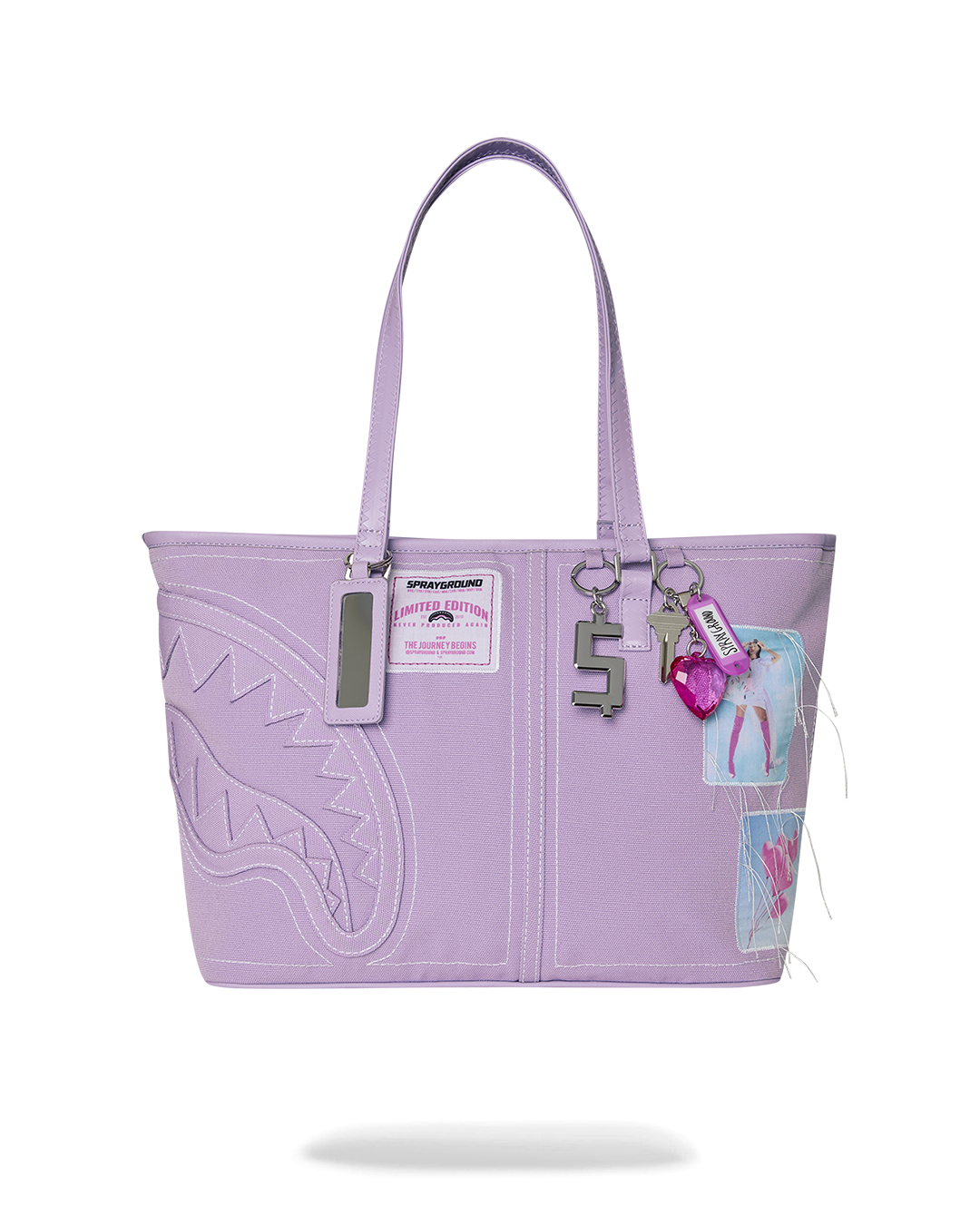 PURPLE DENIM STITCH TOTE