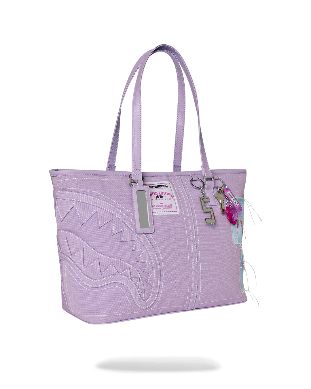 PURPLE DENIM STITCH TOTE