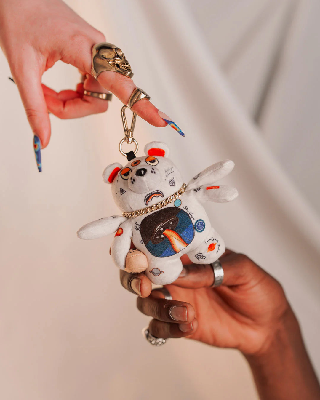 SPACED OUT BEAR KEYCHAIN