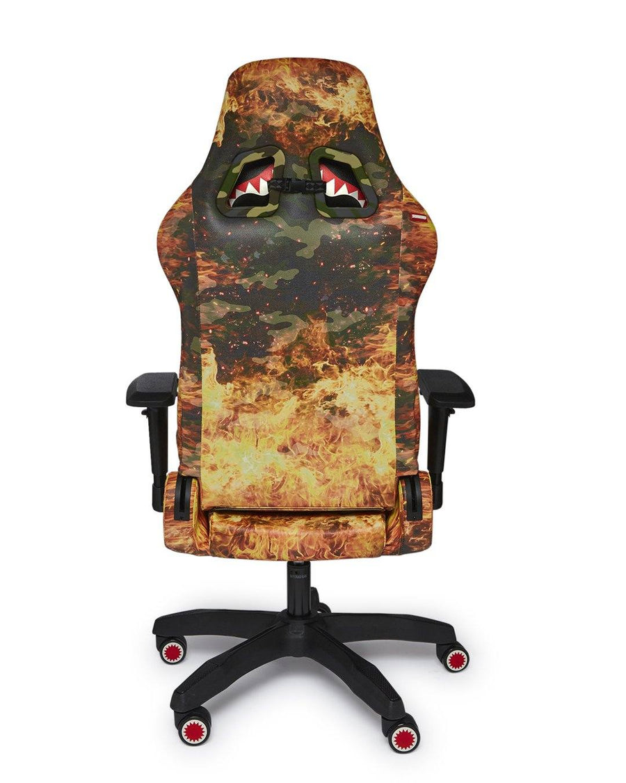 FIRE CAMO GAMING CHAIR (VEGAN LEATHER) SUPER RARE