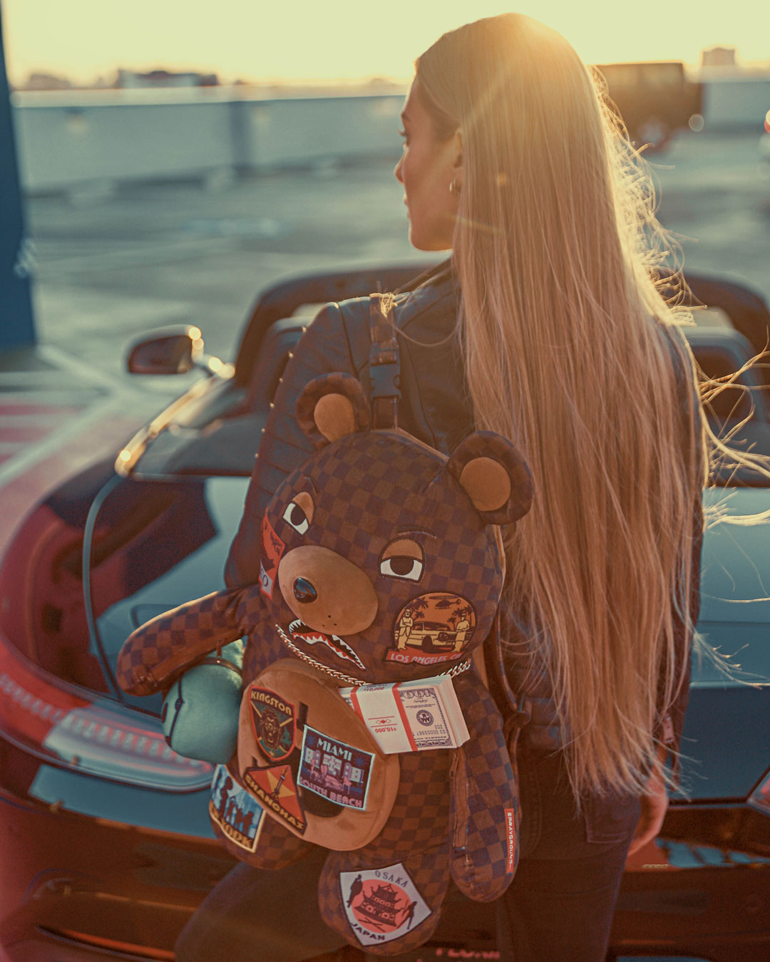 GLOBAL MOGUL MONEYBEAR TEDDYBEAR BACKPACK