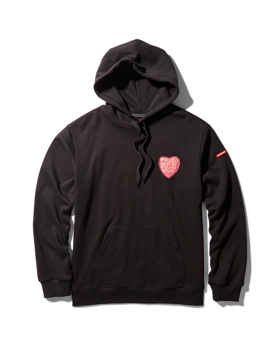 PUFF HEART HOODY (BLACK)