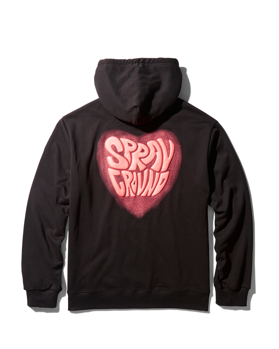 PUFF HEART HOODY (BLACK)